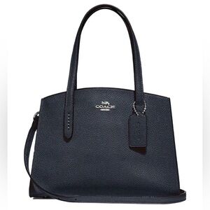 Coach 29529 Charlie Carryall 28 Midnight 
Navy Leather Crossbody Satchel Bag